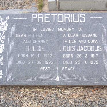 PRETORIUS Louis Jacobus 1917-1979 &amp; Dulcie 1922-1993
