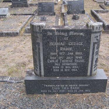 RADUE Herman George 1885-1948 &amp; Emilie Therese SCHNEIDER 1894-1964