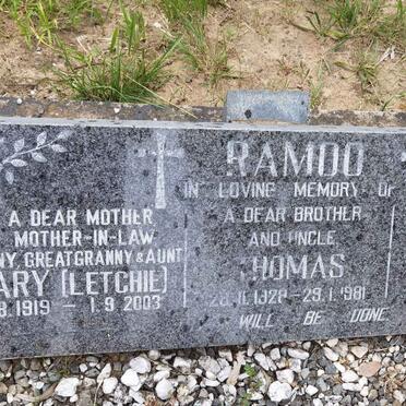 RAMOO Mary 1919-2003 :: RAMOO Thomas 1928-1981 :: RAMOO Catherine 1917-1979