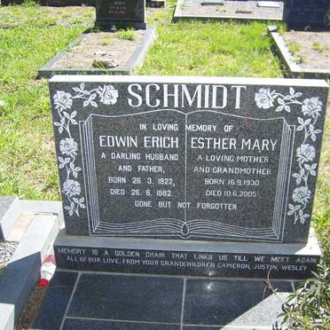SCHMIDT Edwin Erich 1922-1982 &amp; Esther Mary 1930-2005