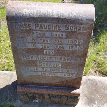 SCHAUP Max August 1892-1949 & Louise Pauline LUCK 1890-1939