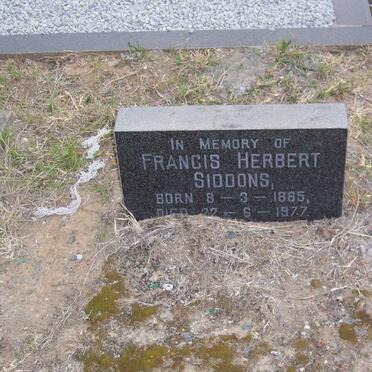 SIDDONS Francis Herbert 1885-1977