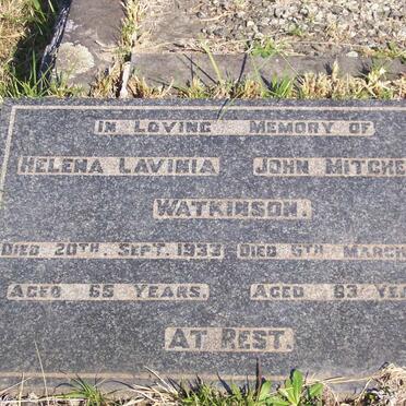 WATKINSON John Mitchell -1946 &amp; Helena Lavinia -1933