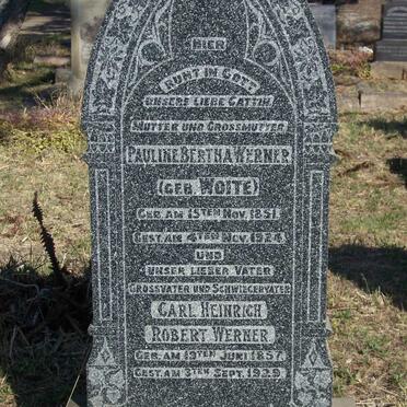 WERNER Carl Heinrich Robert 1857-1929 &amp; Pauline Bertha WOITE 1851-1924