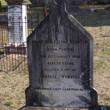 WEBSTER Mary Ann Folina nee PORTER -1900