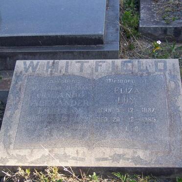 WHITFIELD Orlando Alexander Murray 1879-1965 &amp; Eliza Lily 1887-1965