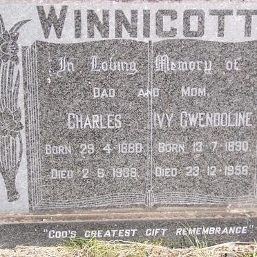 WINNICOTT Charles 1880-1938 &amp; Ivy Gwendoline 1890-1956