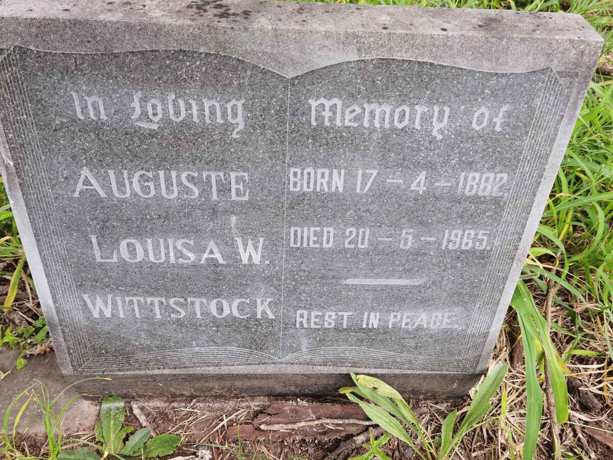 WITTSTOCK Auguste Louisa W. 1882-1965