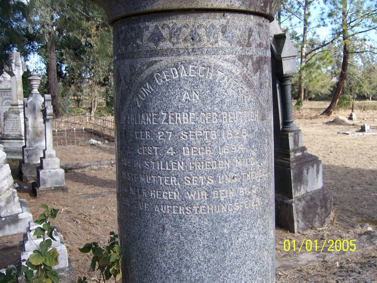 ZERBE Juliane nee BEUTBOH 1828-1894