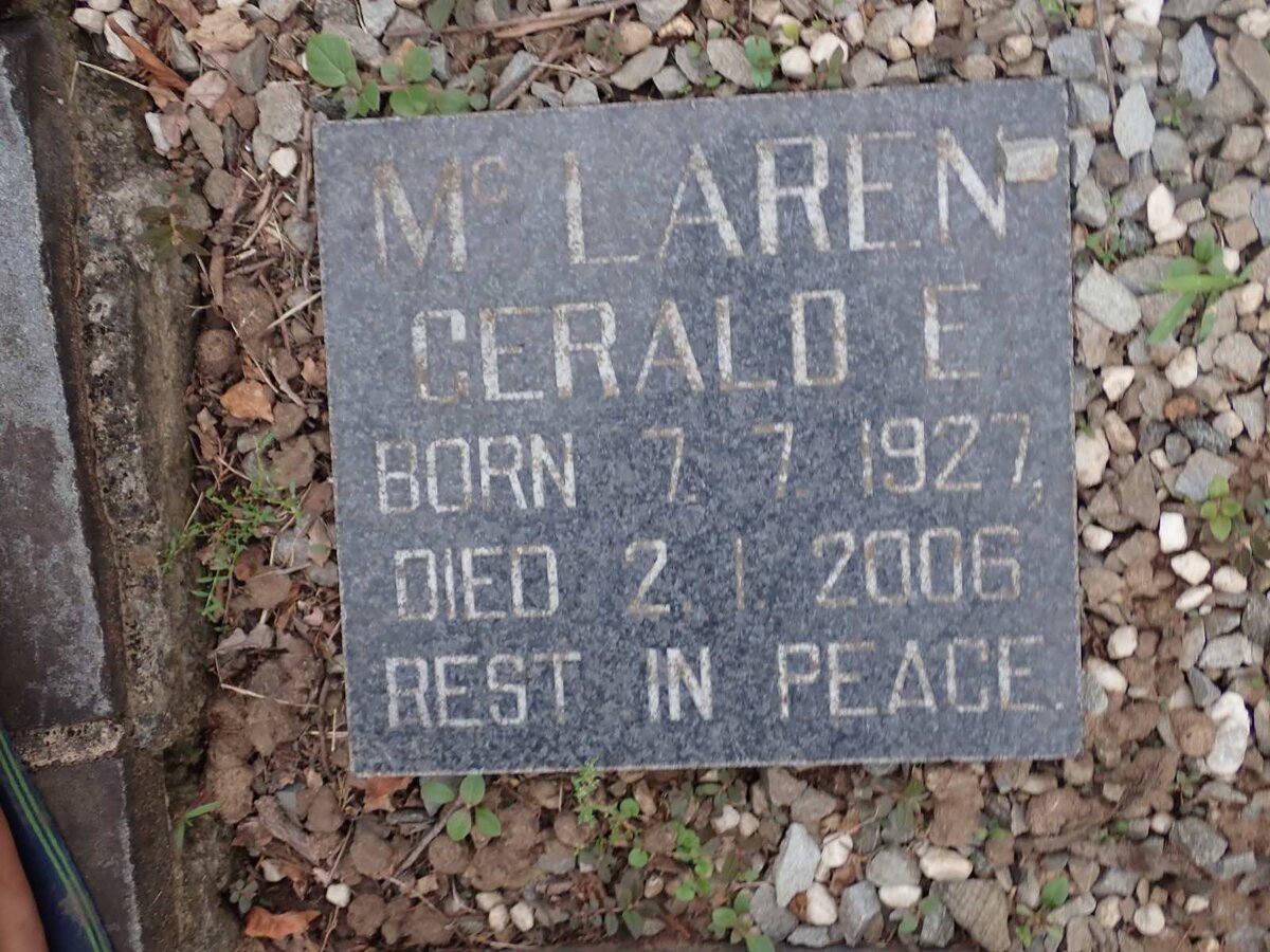 MCLAREN Gerald E. 1927-2006