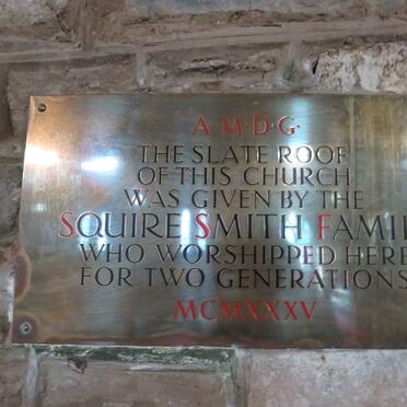 2. SQUIRE SMITH Family donation of slate roof