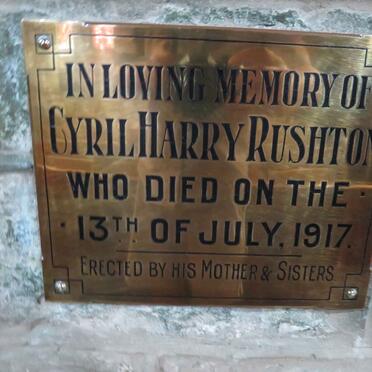 RUSHTON Cyril Harry -1917