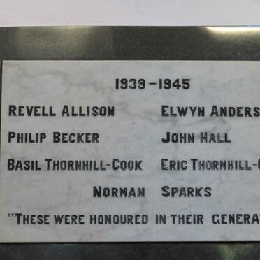 8. WWII Memorial plaque 1939-1945