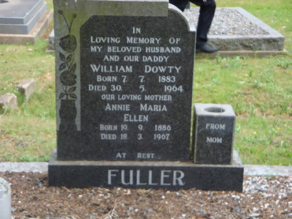 FULLER William Dowty 1883-1964 &amp; Annie Maria Ellen 1886-1967