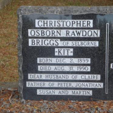 BRIGGS Christopher Osborn Rawdon 1899-1990 &amp; Anna Claire 1907-1999