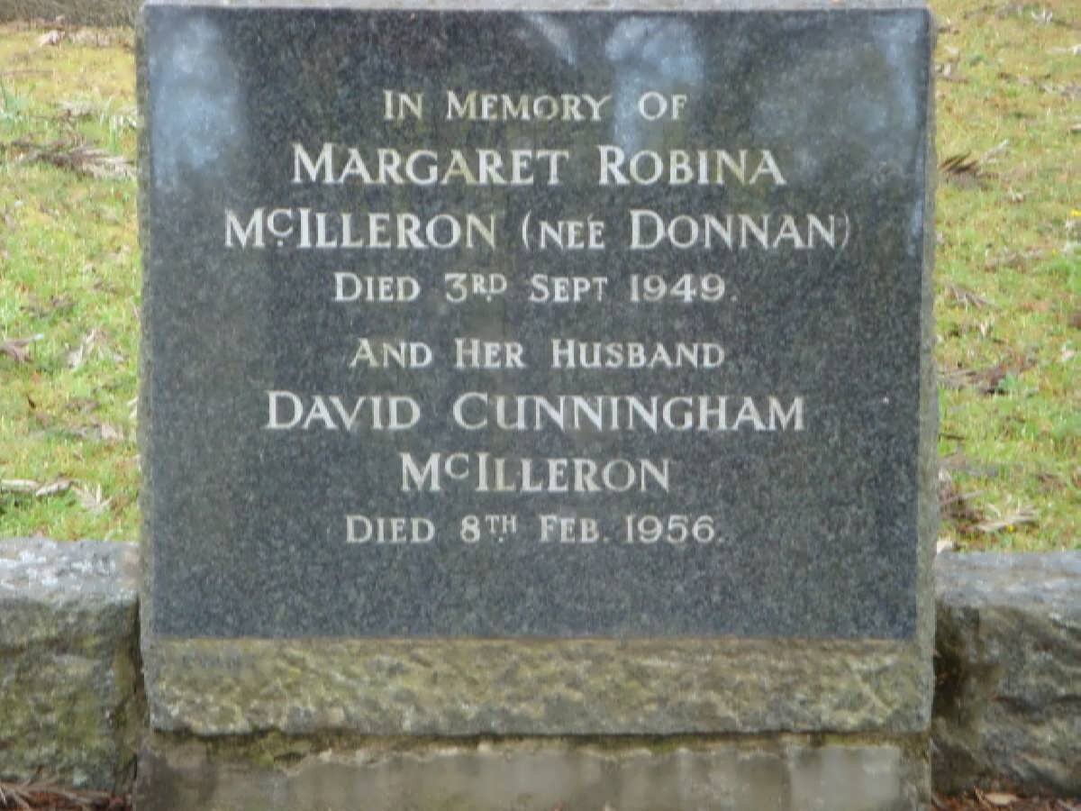 McILLERON David Cunningham -1956 &amp; Margaret Robina DONNAN -1949