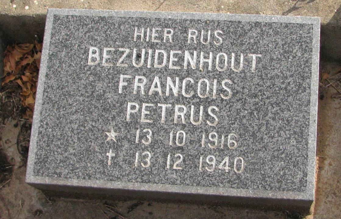 BEZUIDENHOUT Francois Petrus 1916-1940