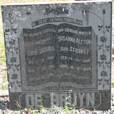 BRUYN David Jacobus, de 1894-1965 &amp; Susanna Aletta STIEMIE 1898-1994