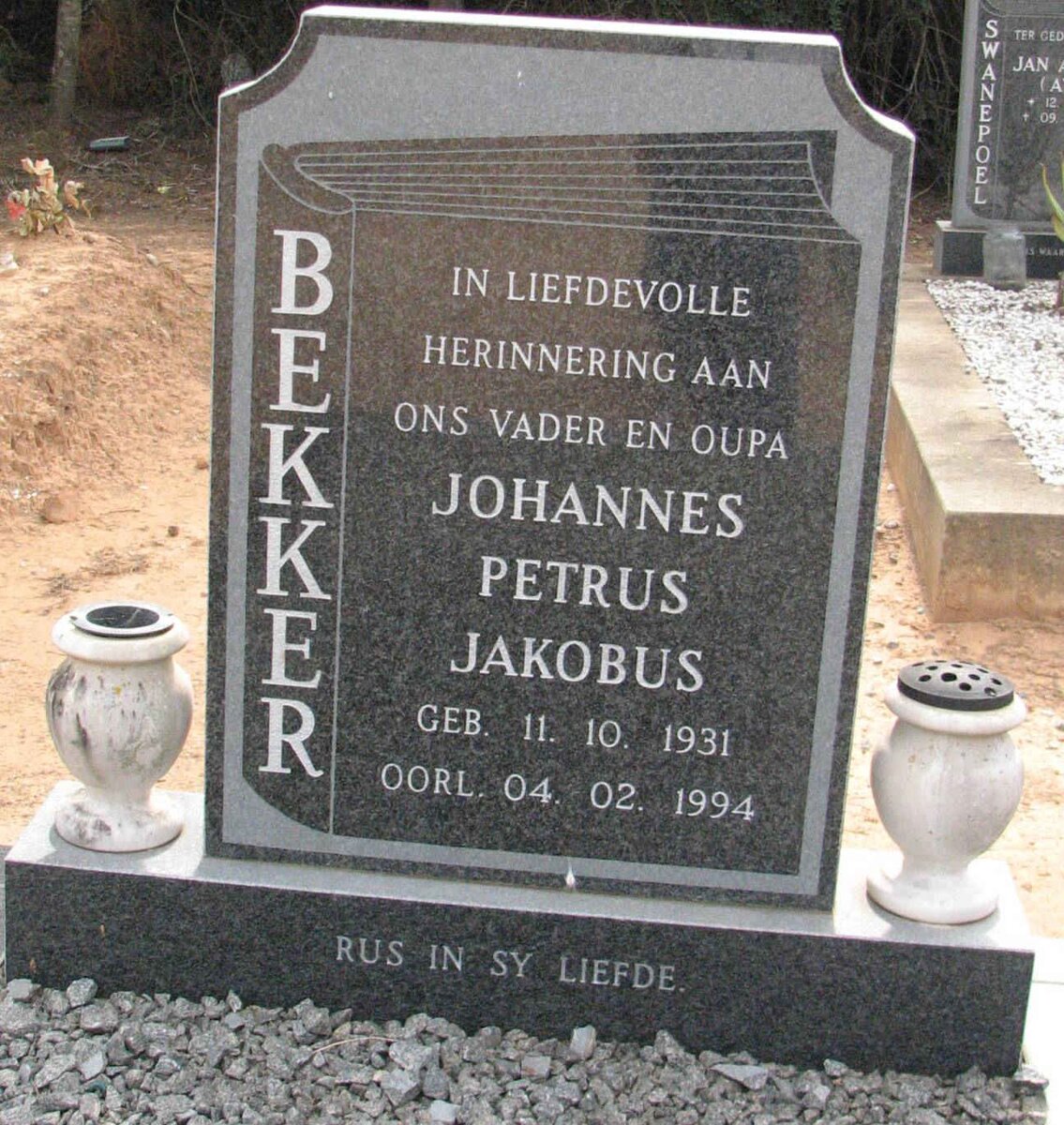 BEKKER Johannes Petrus Jakobus 1931-1994