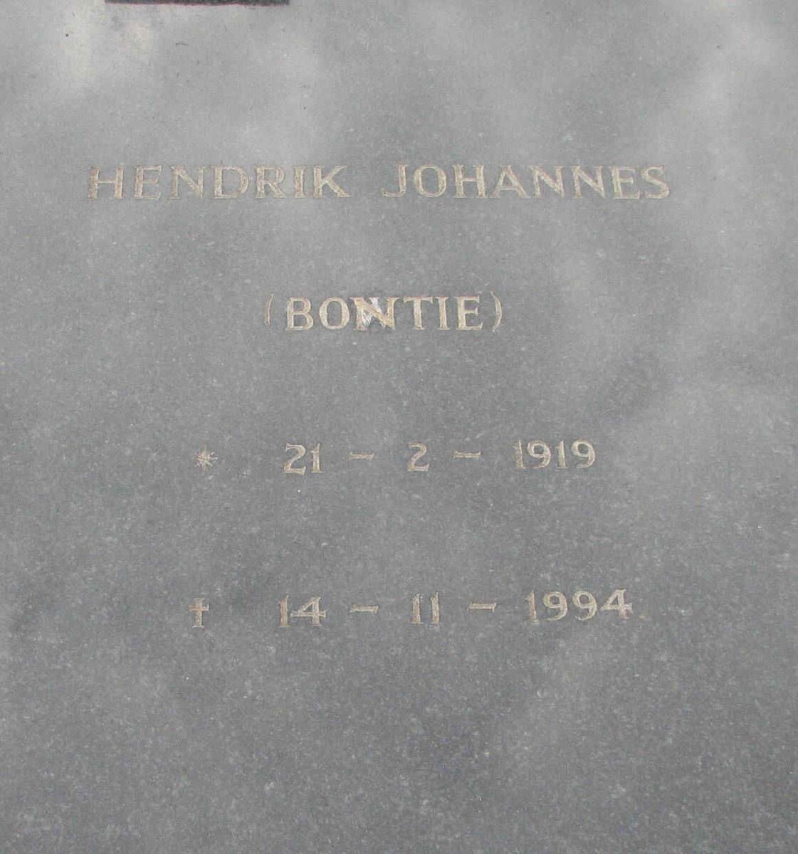 BONTHUYS Hendrik Johannes 1919-1994