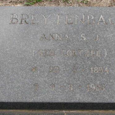 BREYTENBACH Anna S.J. nee COETZEE 1894-1986