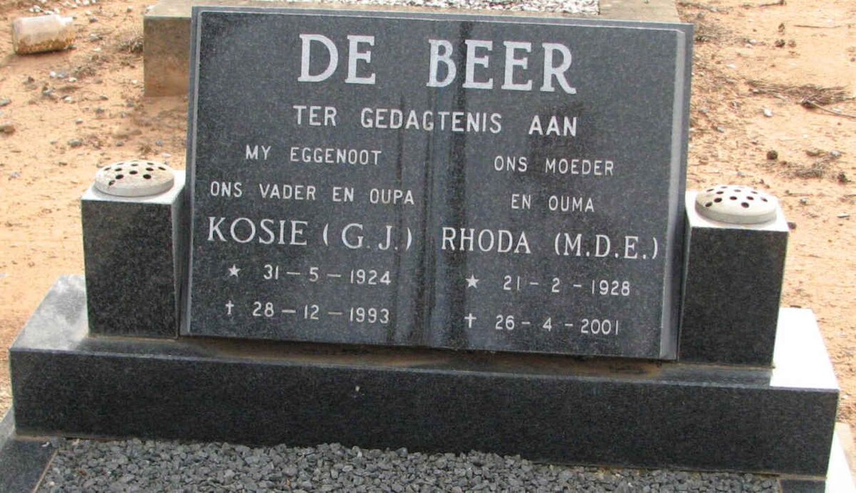 BEER G.J., de 1924-1993 &amp; M.D.E. 1928-2001