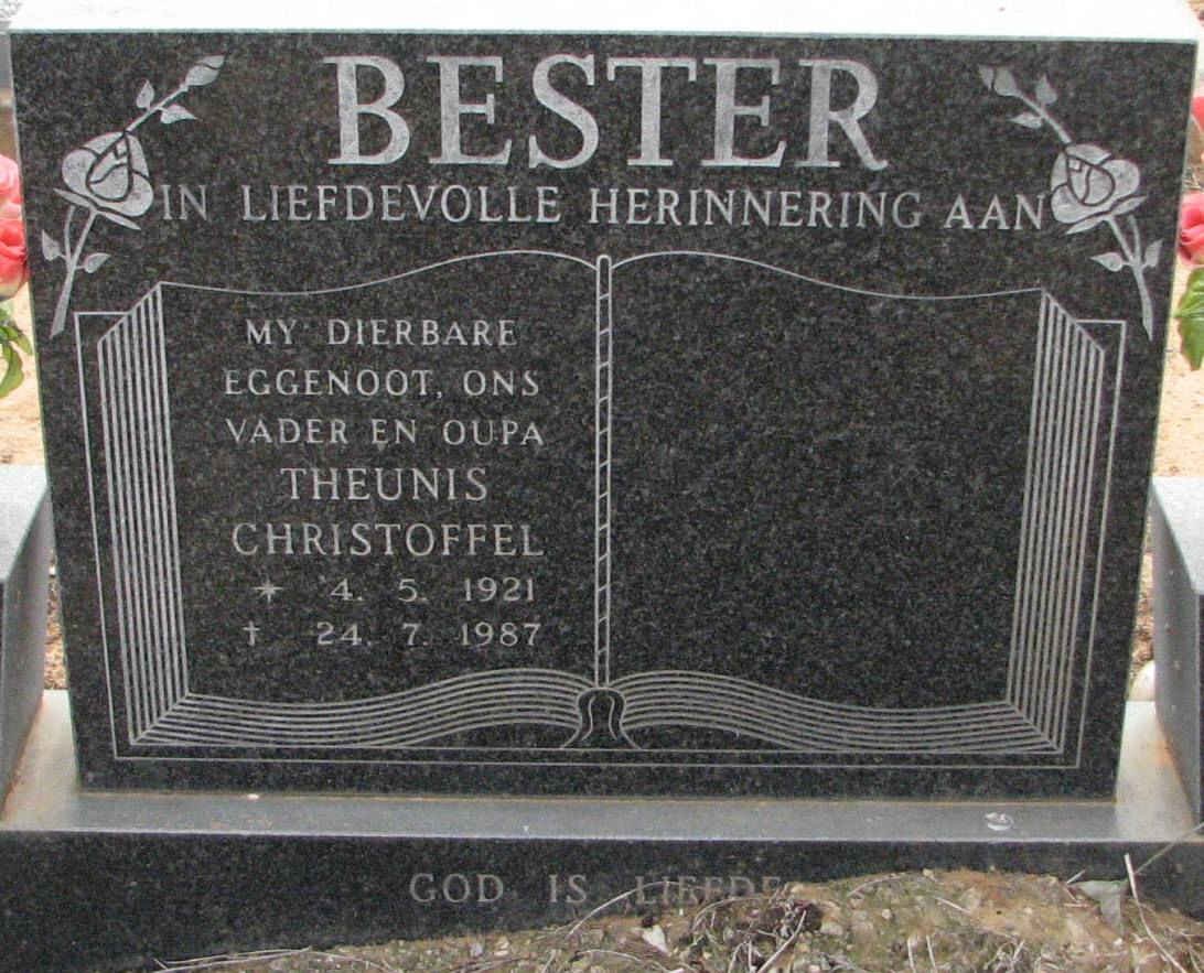 BESTER Theunis Christoffel 1921-1987