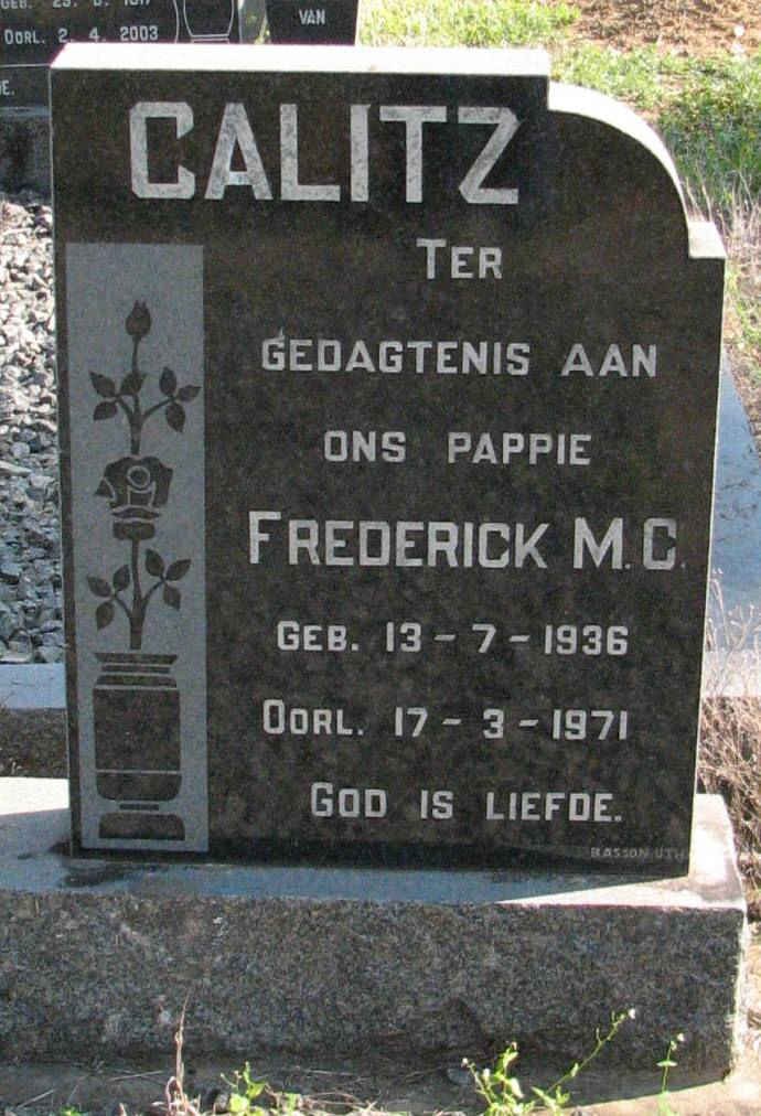 CALITZ Frederick M.C. 1936-1971