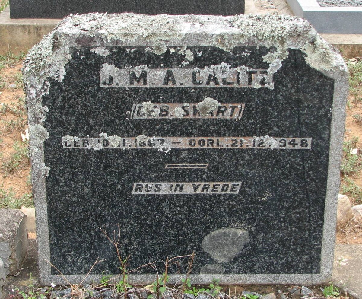 CALITZ J.M.A. nee SWART  1867-1948