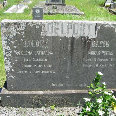 DELPORT Jacobus Petrus 1874-1942 &amp; Helena Catharina CLAASSEN 1881-1962