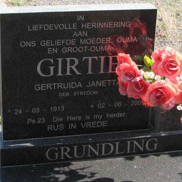 GRUNDLING Gertruida Jenetta nee STRYDOM 1913-200?