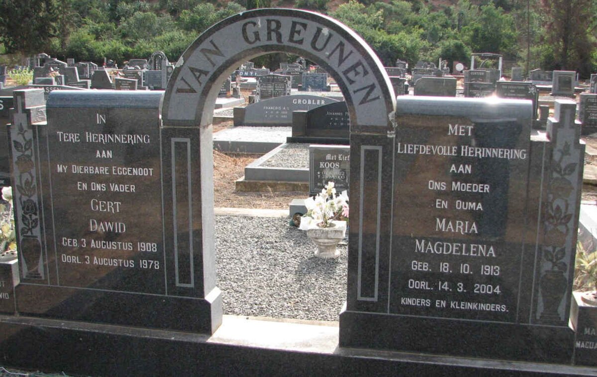 GREUNEN Gert Dawid, van 1908-1978 &amp; Maria Magdalena 1913-2004