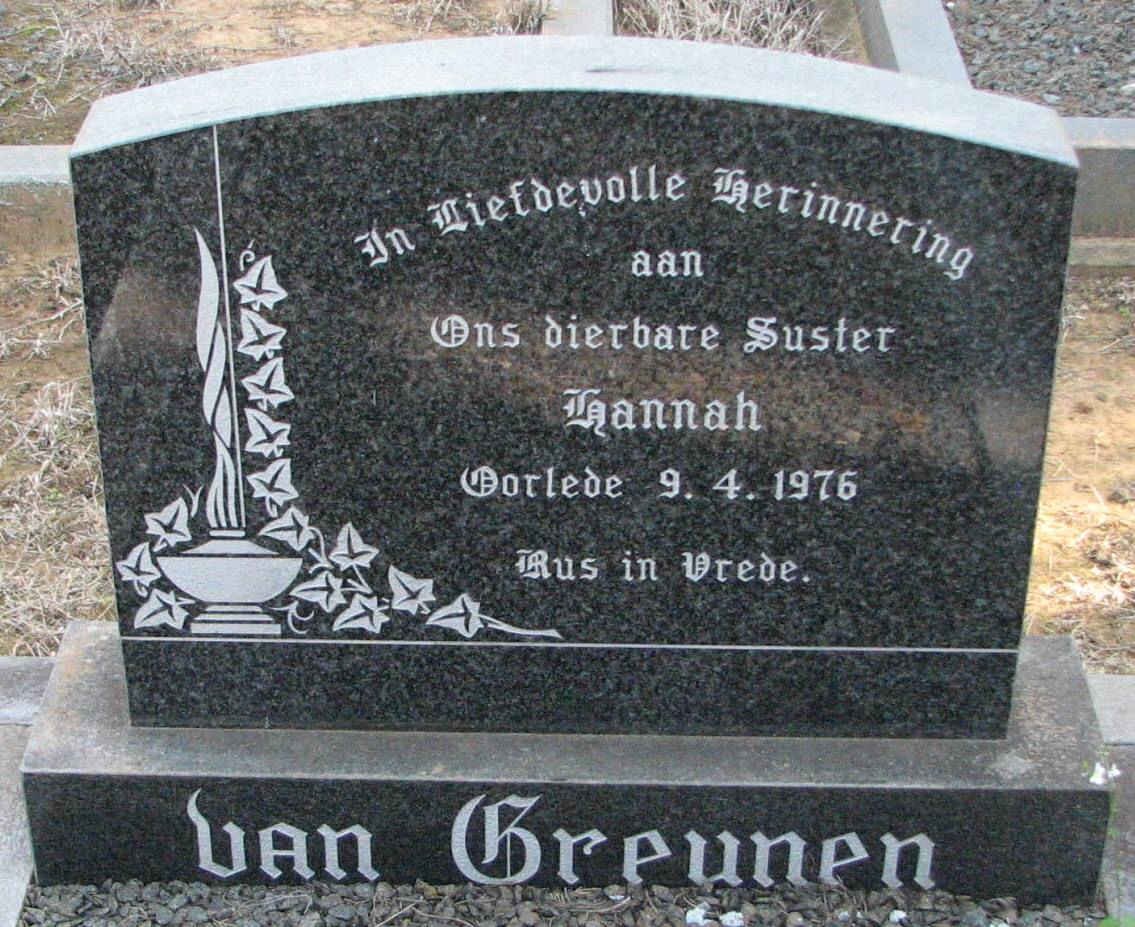 GREUNEN Hannah, van -1976