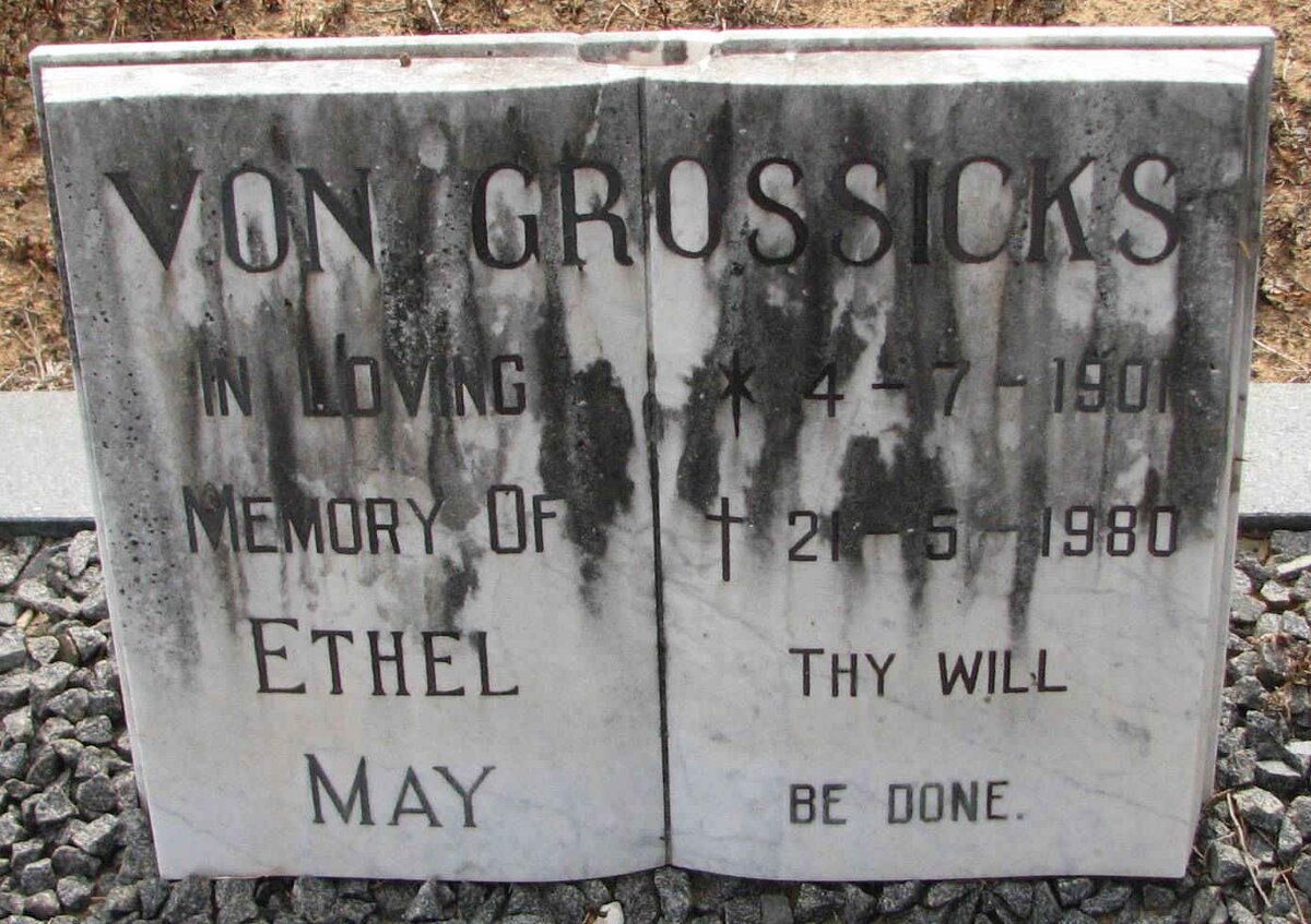 GROSSICKS Ethyl May, von 1901-1980