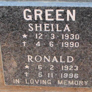 GREEN Ronald 1923-1996 &amp; Sheila 1930-1990
