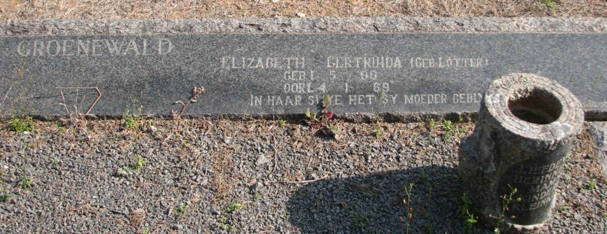 GROENEWALD Elizabeth Gertruida LOTTER 1890-1969