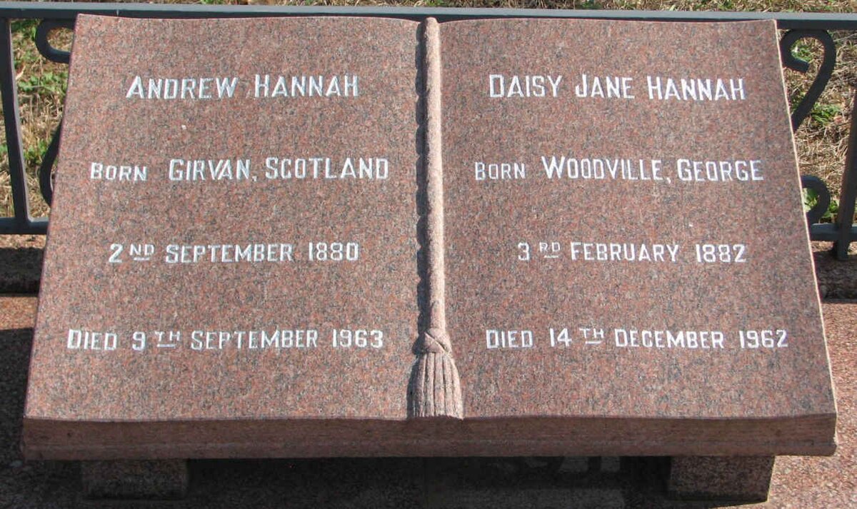HANNAH Andrew 1880-1963 &amp; Daisy Jane 1882-1962