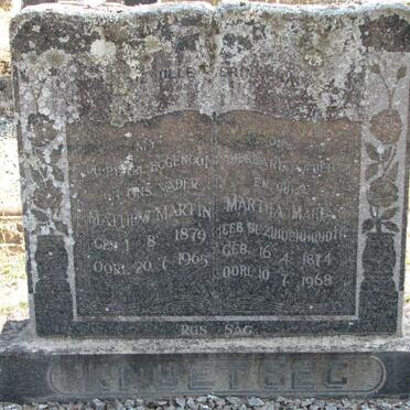 KNOETSEC Mathew Martin 1879-1965 &amp; Martha Maria BEZUIDENHOUDT 1874-1968