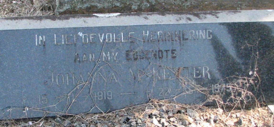 KEYTER Johanna M. 1919-1975