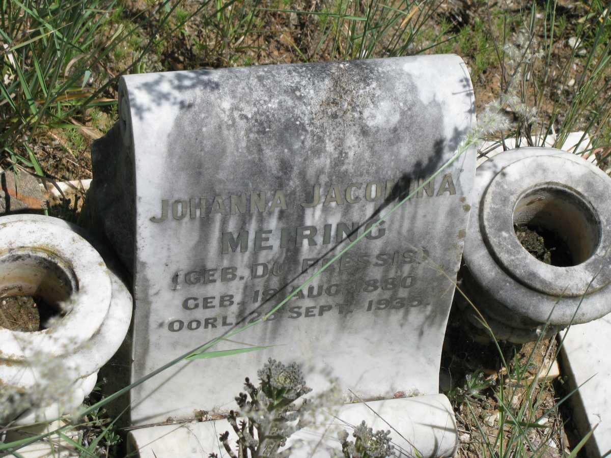MEIRING Johanna Jacomina nee DU PLESSIS 1880-1935