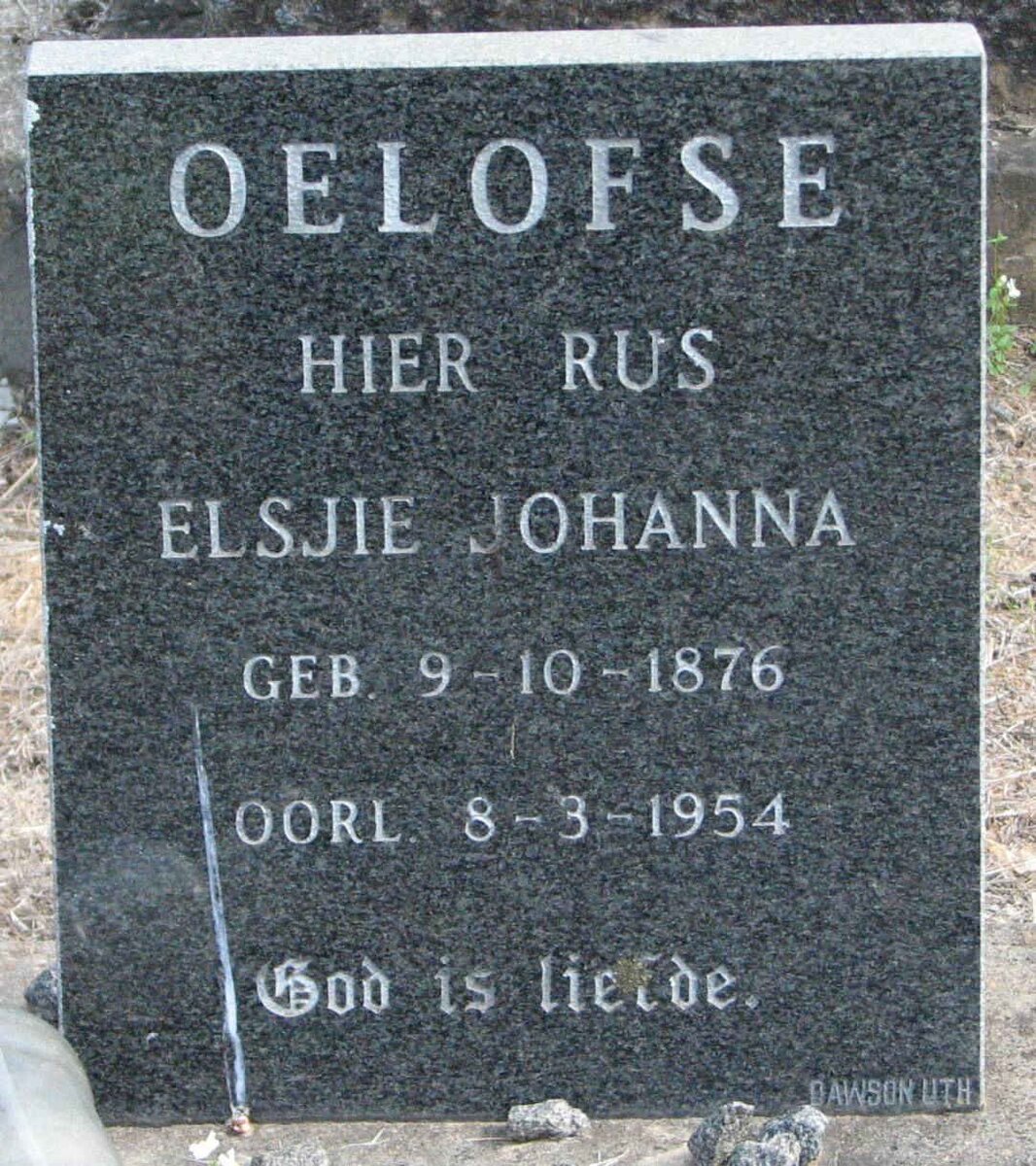 OELOFSE Elsjie Johanna 1876-1954
