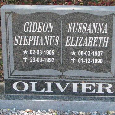 OLIVIER Gideon Stephanus 1905-1992 &amp; Sussanna Elizabeth 1907-1990