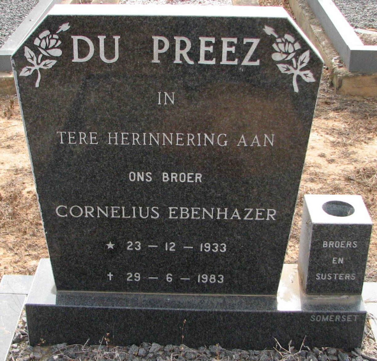 PREEZ Cornelius Ebenehazer, du 1933-1983