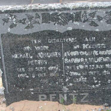 PENTZ Michael Johannes Petrus 18?2-1966 &amp; Barbara Wilhelmina 1886-1951