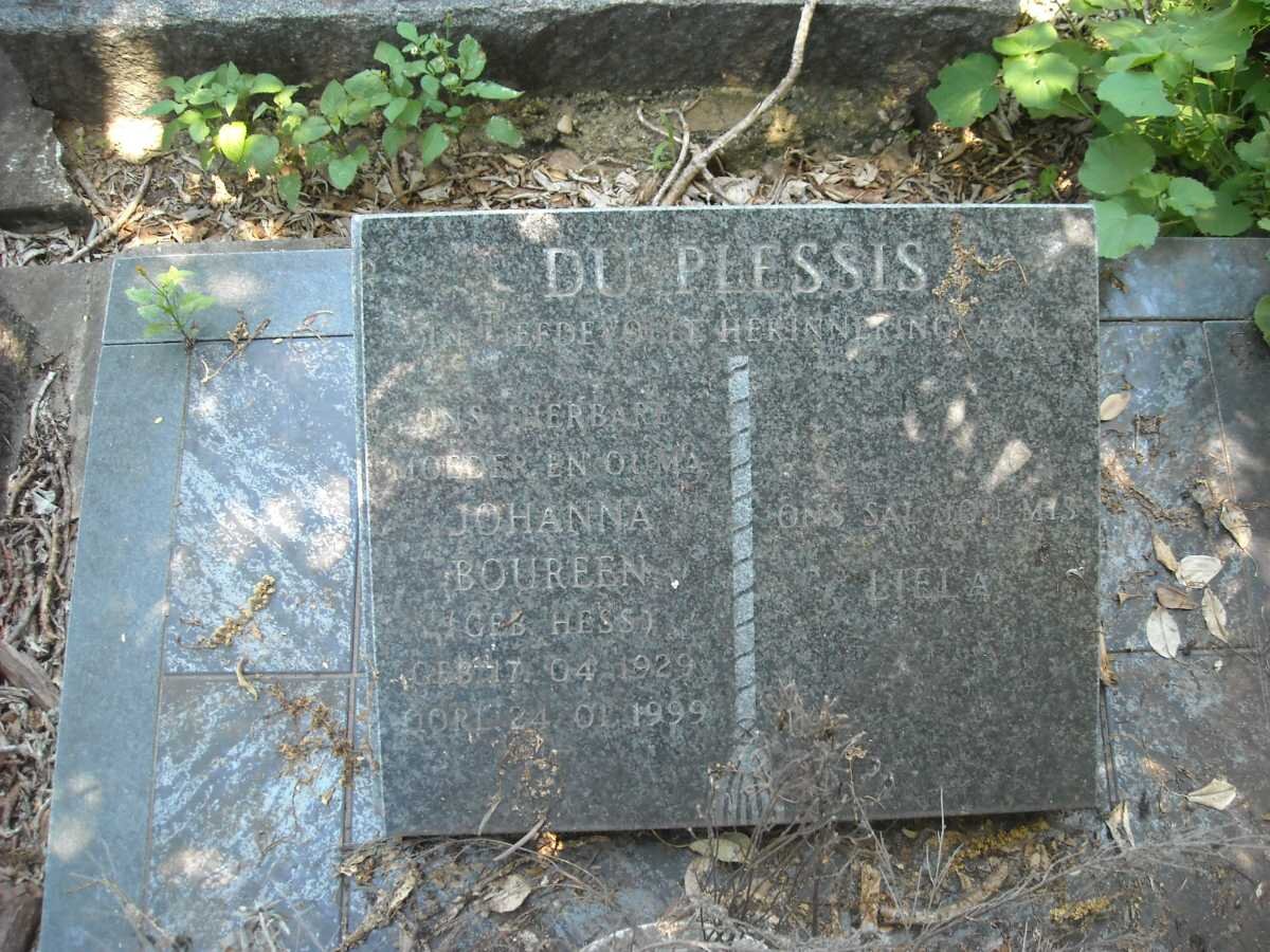 PLESSIS Johanna Boureen, du nee HESS 1929-1999