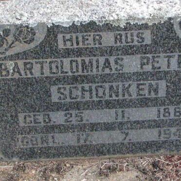 SCHONKEN Bartolomias Petrus 1868-1945