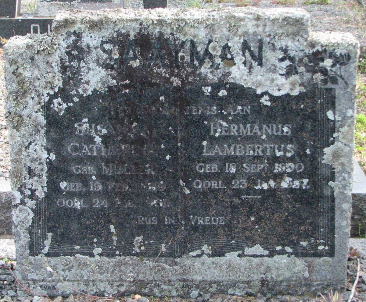 SAAYMAN Hermanus Lambertus 1890-1957 &amp; Susanna Catharina MULLER 18?9-19??