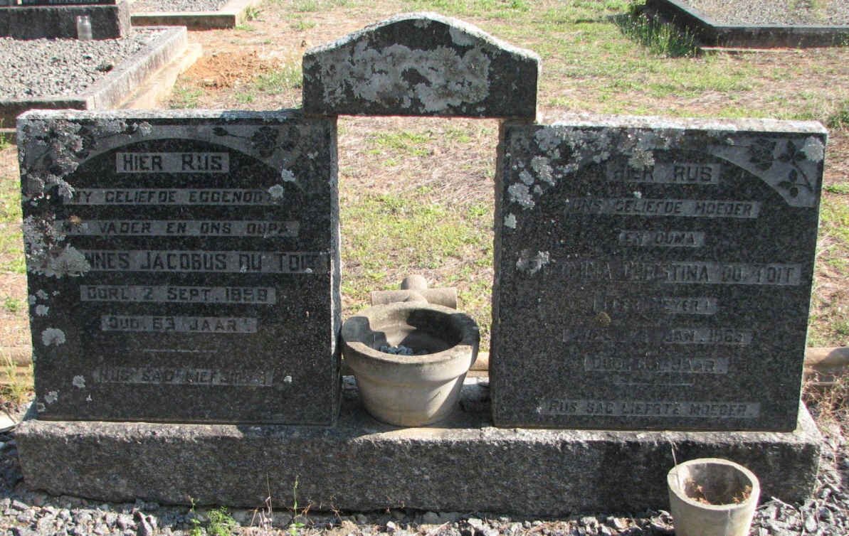 TOIT Johannes Jacobus, du -1959 &amp; ? Christina MEYER -1965