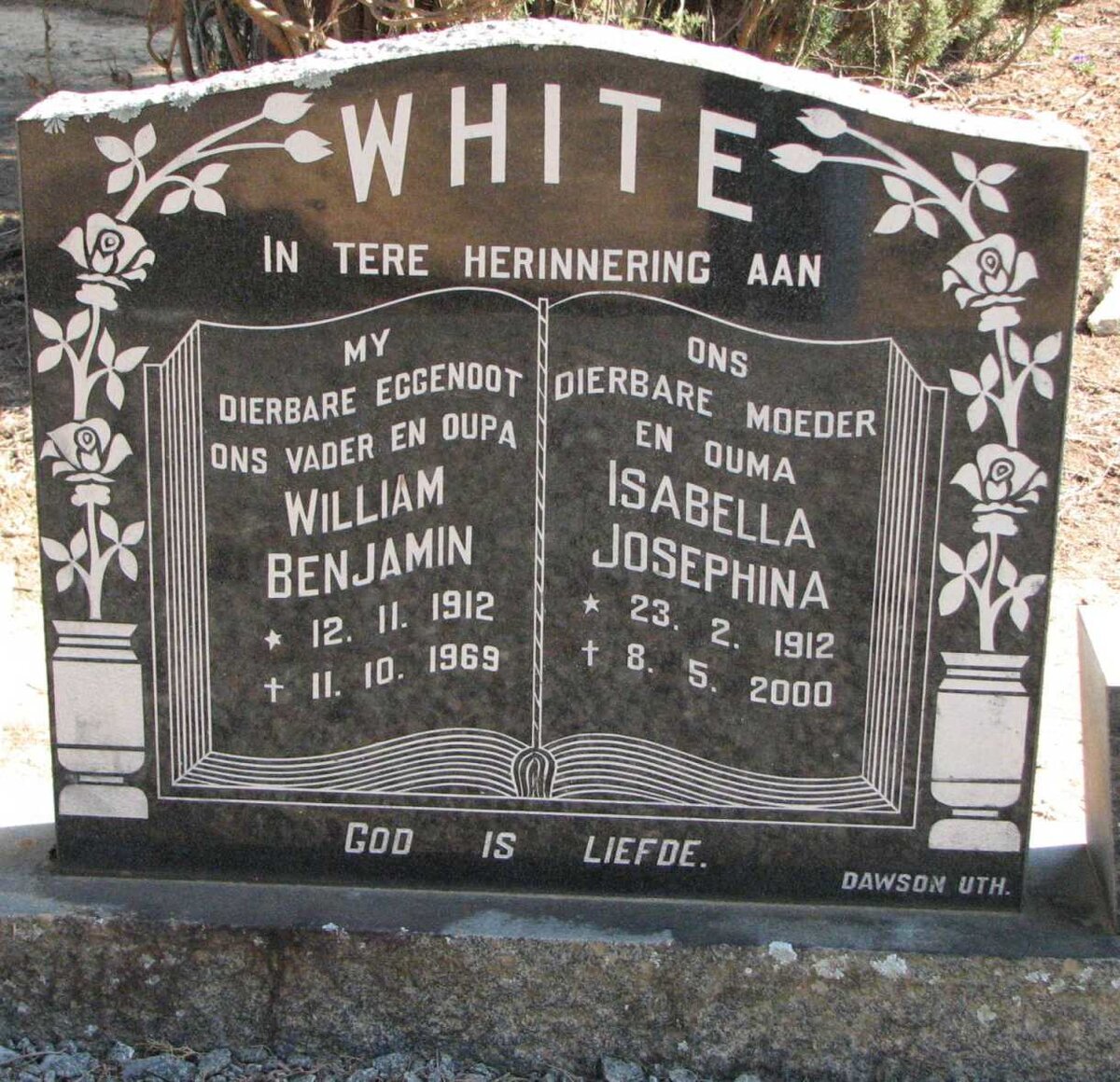 WHITE William Benjamin 1912-1969 &amp; Isabella Josephina 1912-2000