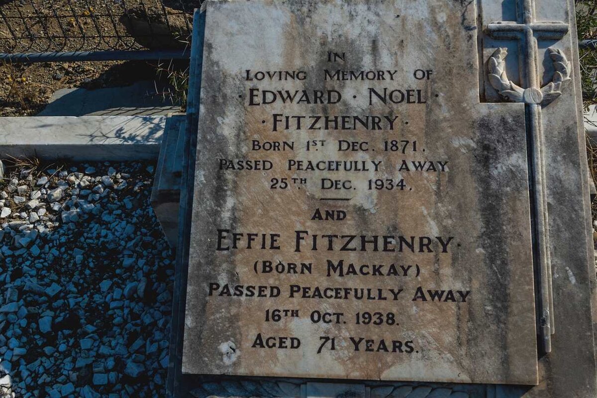 FITZHENRY Edward Noel 1871-1934 &amp; Effie MACKAY -1938